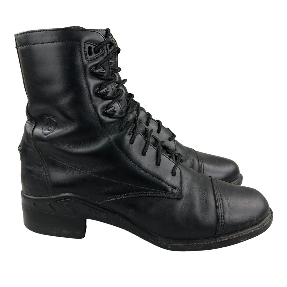 Ariat Women's Size 9B Heritage IV Black Leather Lace-Up Paddock Boots.